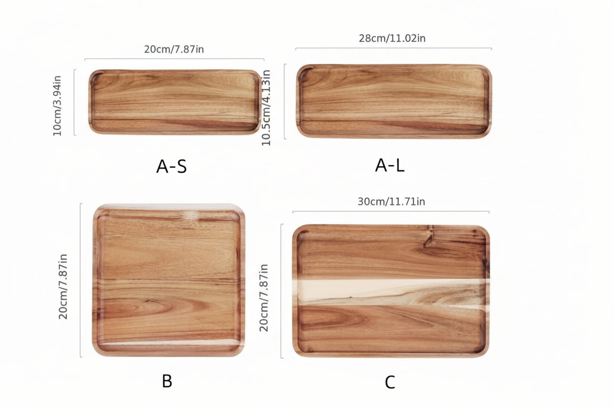 Acacia Wood Coffee Serving Tray