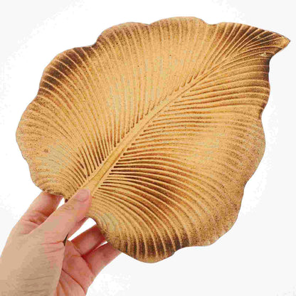 Leaf-Shaped Wooden Snack Tray