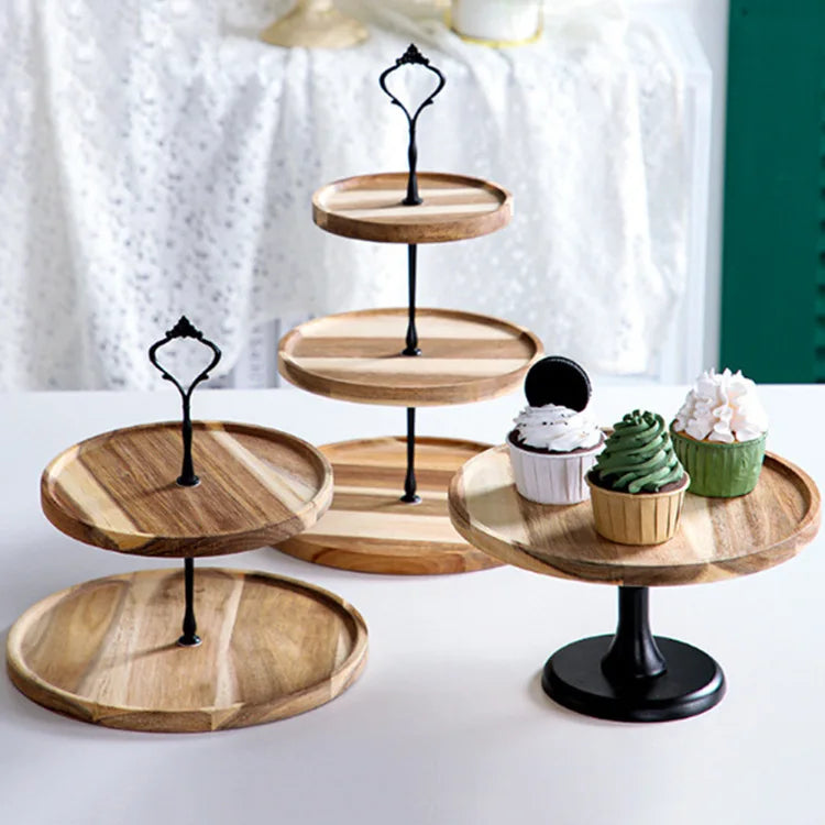 2-Tier Wooden Dessert & Display Stand