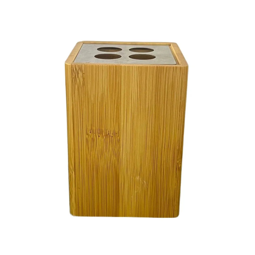 Bamboo Bathroom Organizer Set