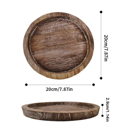 Wooden Round Plate – Rustic Heat-Resistant Serving Mat