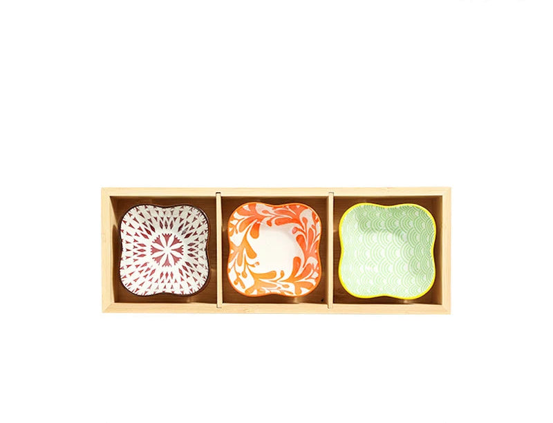 Japanese Wooden Tray – 9-Compartment Bamboo Plate