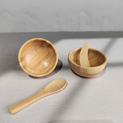 Mini Bamboo Bowl Set – Mixing Bowl with Spoon