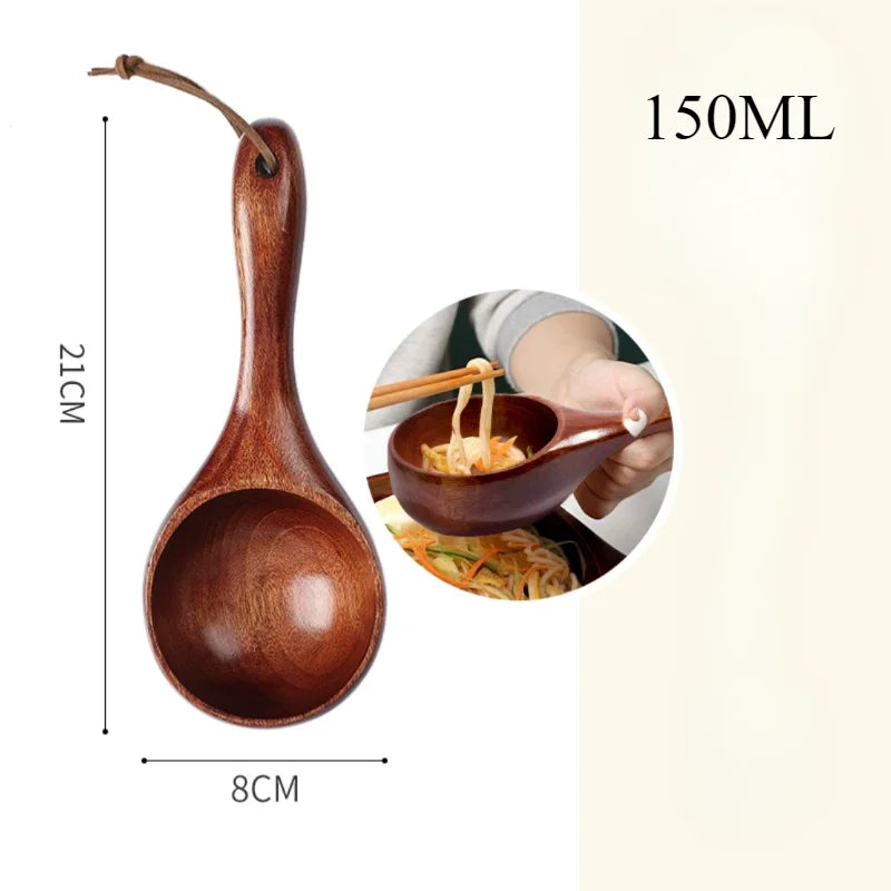 Large Wooden Scoop Spoon – Natural Kitchen Ladle