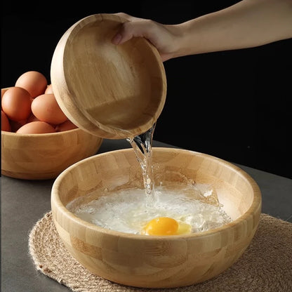 Japanese Wooden Salad Bowl – Large Bamboo Bowl