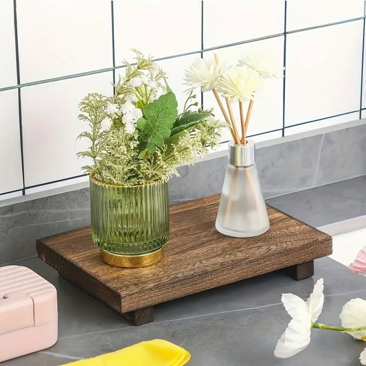 Wooden Pedestal Display Tray