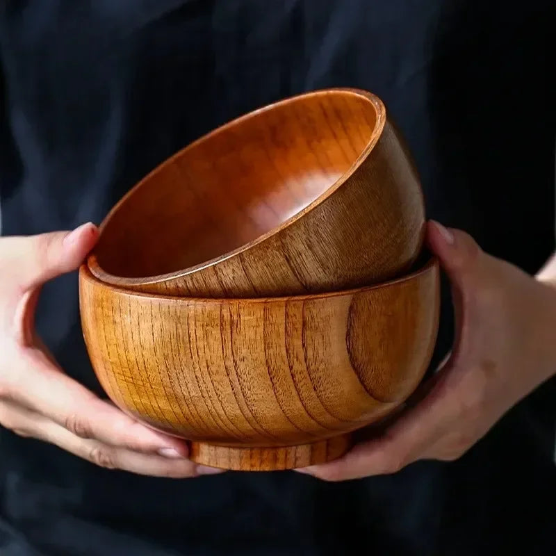 Japanese Style Wooden Soup & Rice Bowl