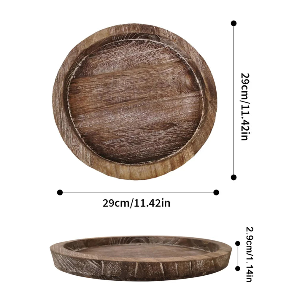 Wooden Round Plate – Rustic Heat-Resistant Serving Mat