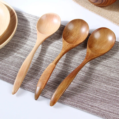 Wooden Soup Spoon Set – Solid Wood Kitchen Utensils