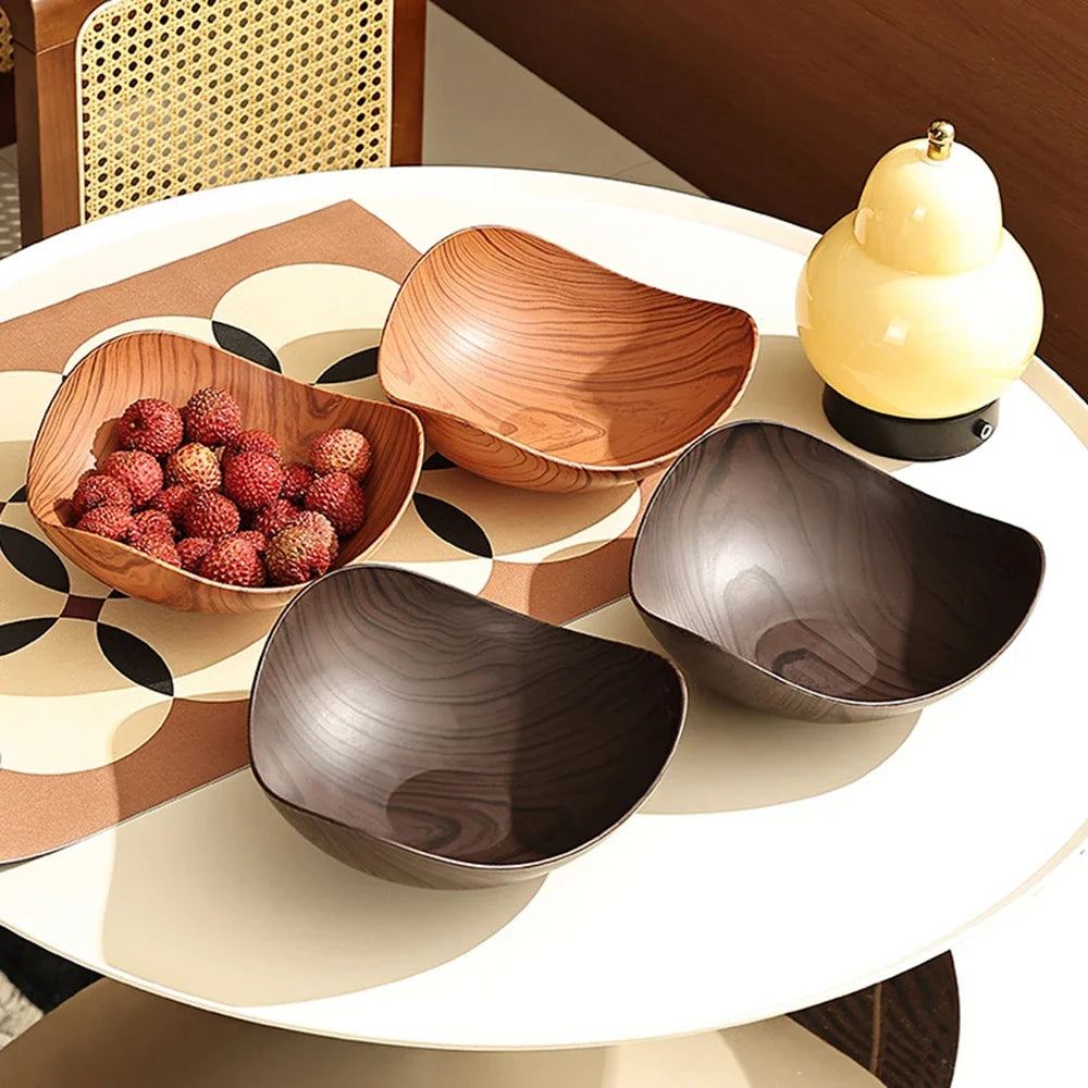 Wood Grain Snack Bowl – Creative Curved Design