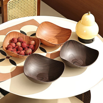 Wood Grain Snack Bowl – Creative Curved Design