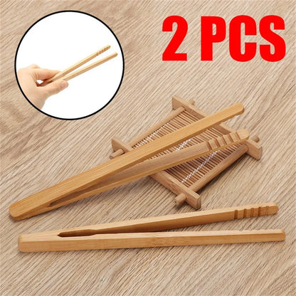 Set of 2 Bamboo Wooden Tongs