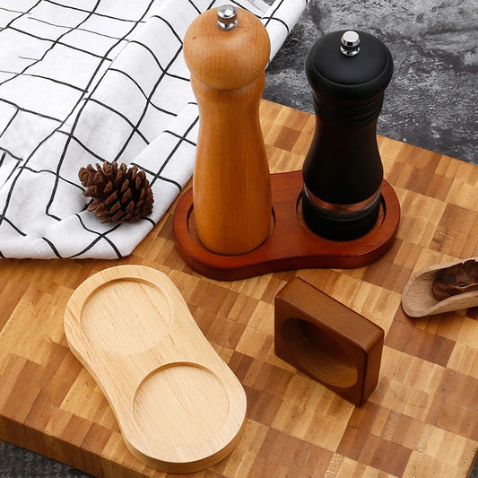 Wooden Spice Tray – Bamboo Salt & Pepper Stand