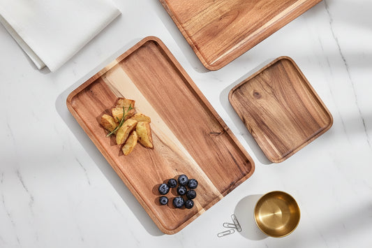 Acacia Wood Coffee Serving Tray