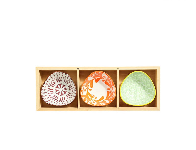 Japanese Wooden Tray – 9-Compartment Bamboo Plate