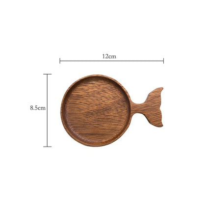Wooden Snack & Sauce Plate Set – Fish Design