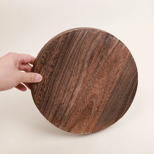 Wooden Round Plate – Rustic Heat-Resistant Serving Mat