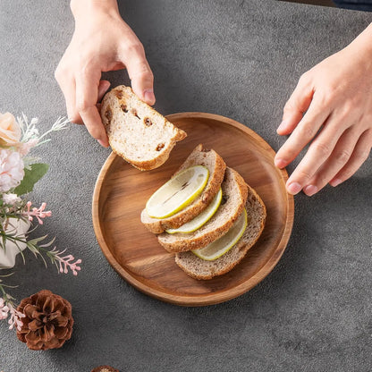 Round Wooden Dinner Plate
