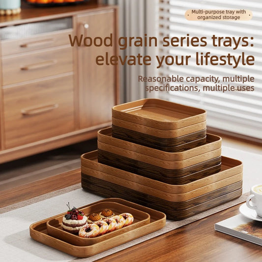 Rustic Wood Grain Serving Tray