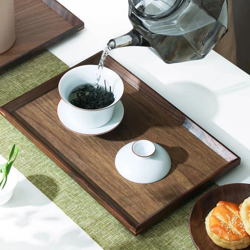 Walnut Wooden Tea Tray – Rectangular Serving Board