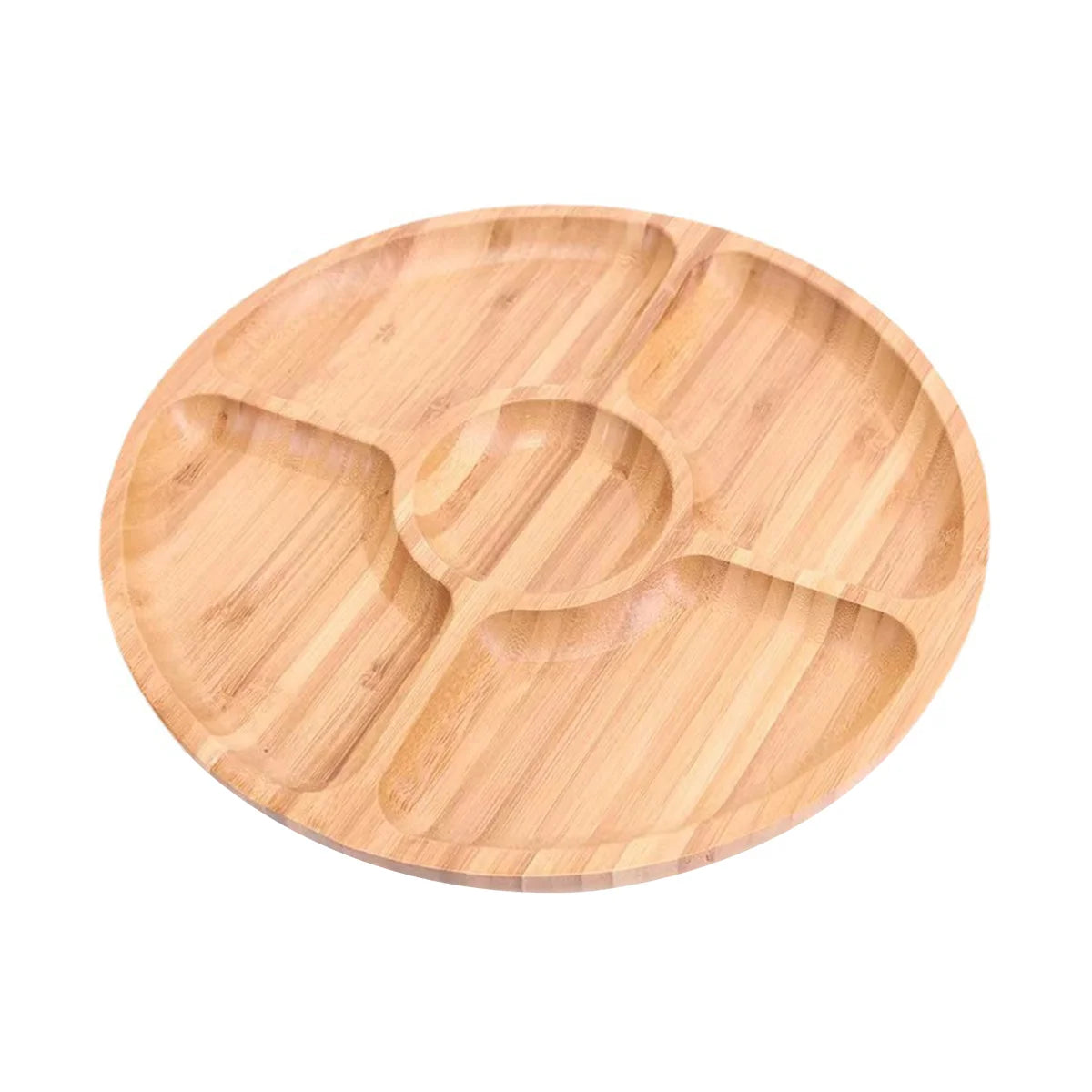 Bamboo Round 5-Section Serving Tray