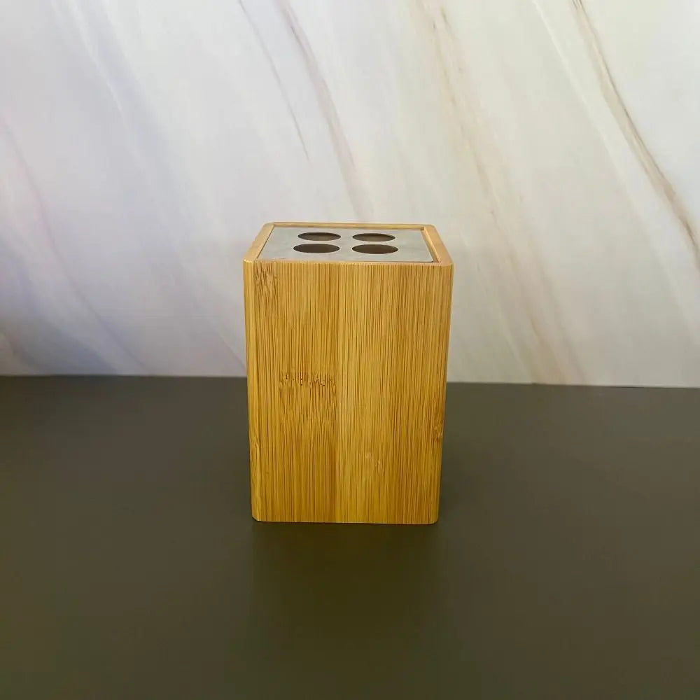 Bamboo Bathroom Organizer Set
