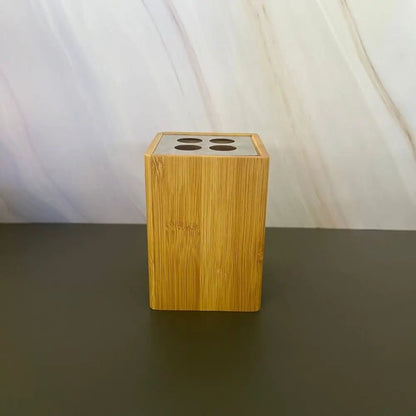Bamboo Bathroom Organizer Set