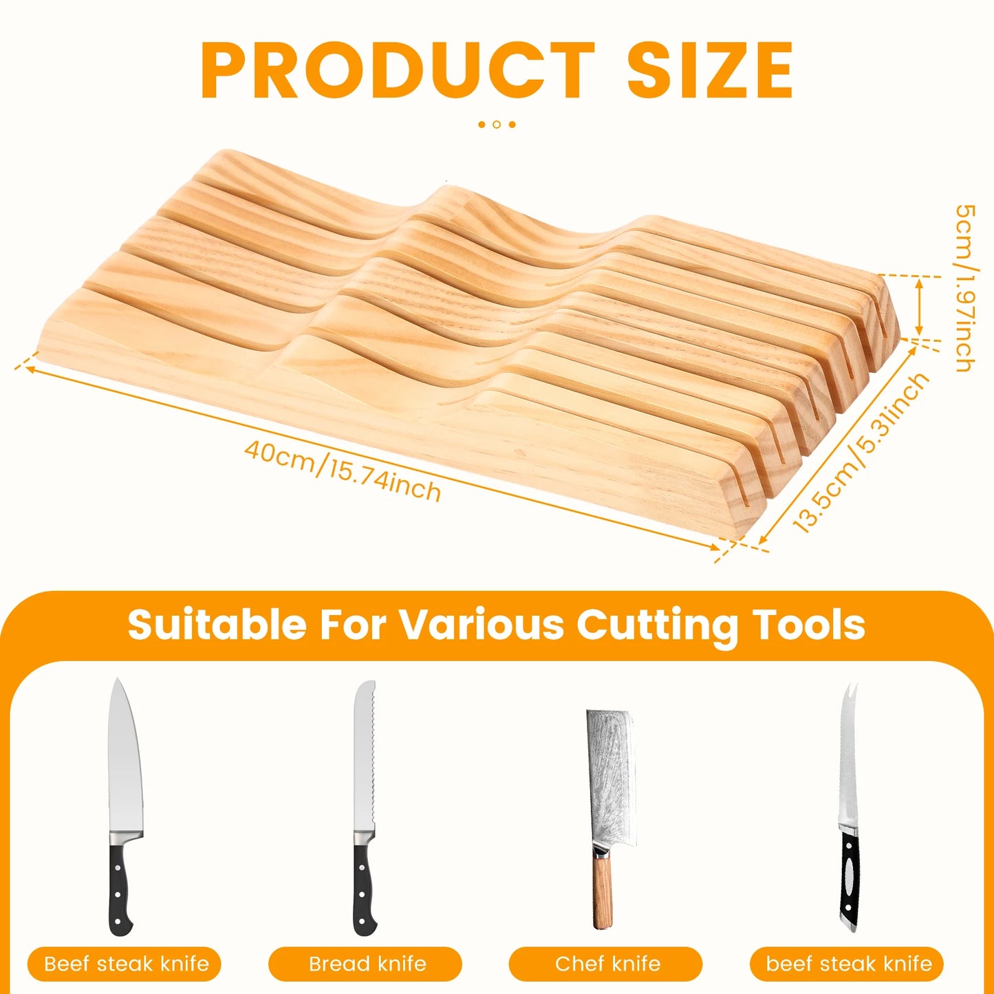 Wooden Knife Storage Rack