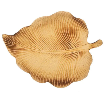 Leaf-Shaped Wooden Snack Tray