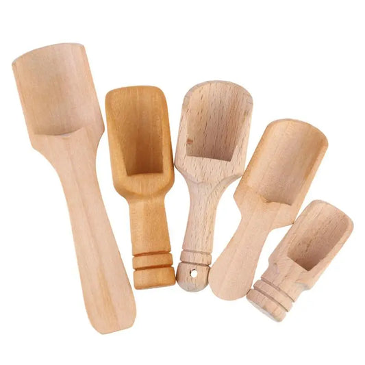 Set of 5 Mini Wooden Scoops