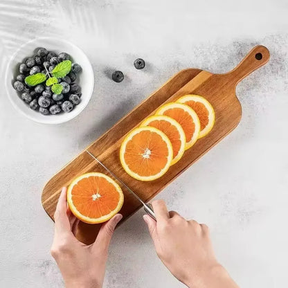 Wooden Serving Tray with Handle – Solid Wood Board