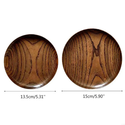 Acacia Wooden Plate – Round Solid Fruit & Snack Dish