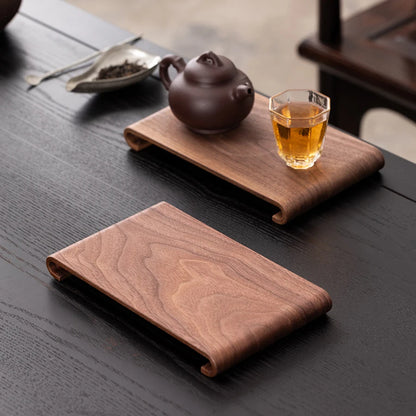 Elegant Rectangular Wooden Tea Tray
