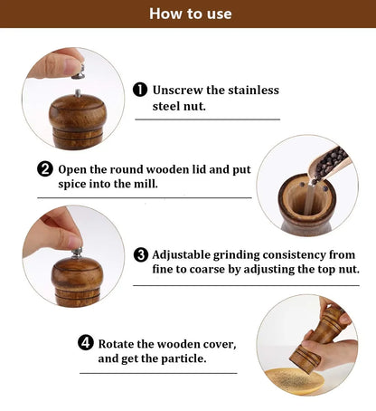 Wooden Pepper & Salt Grinder