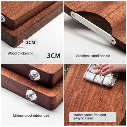 Solid Wood Cutting Board – Thick Ebony Chopping Board