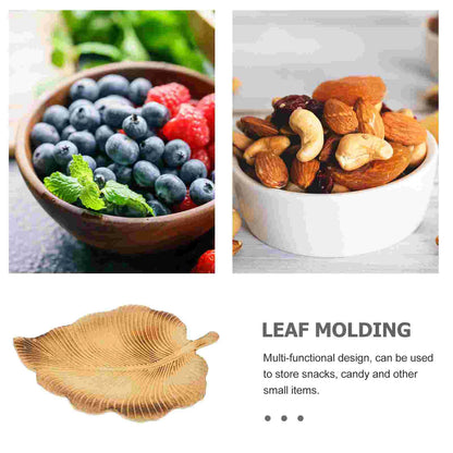 Leaf-Shaped Wooden Snack Tray