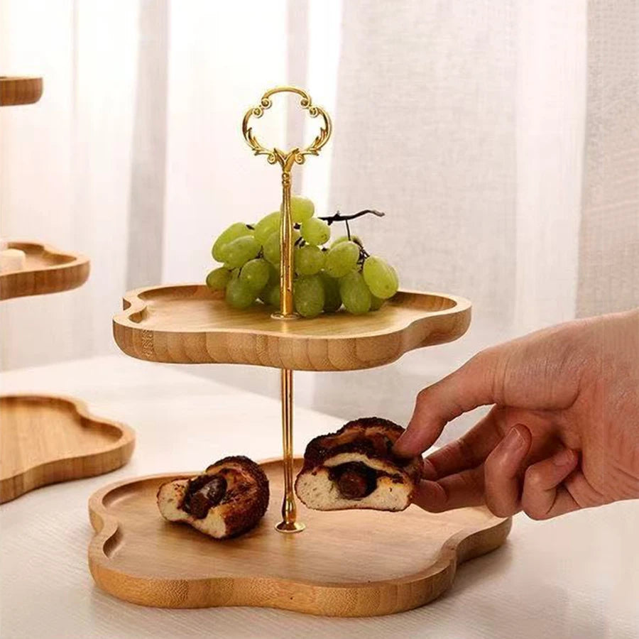 3/2-Tier Wooden Dessert & Cake Stand