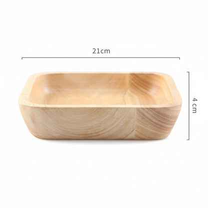 Square Wooden Bowl – Natural Oak Finish