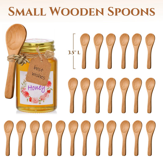 Mini Wooden Spoons – Natural Honey & Spice Spoon Set