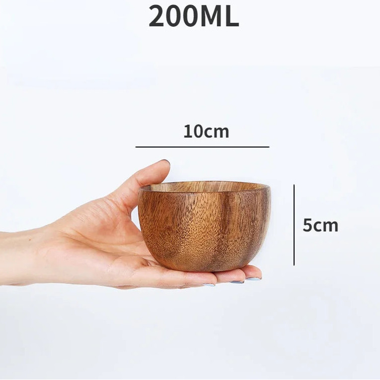 Japanese Acacia Wooden Salad Bowl – Natural Mixing Bowl