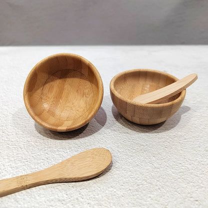 Mini Bamboo Bowl Set – Mixing Bowl with Spoon