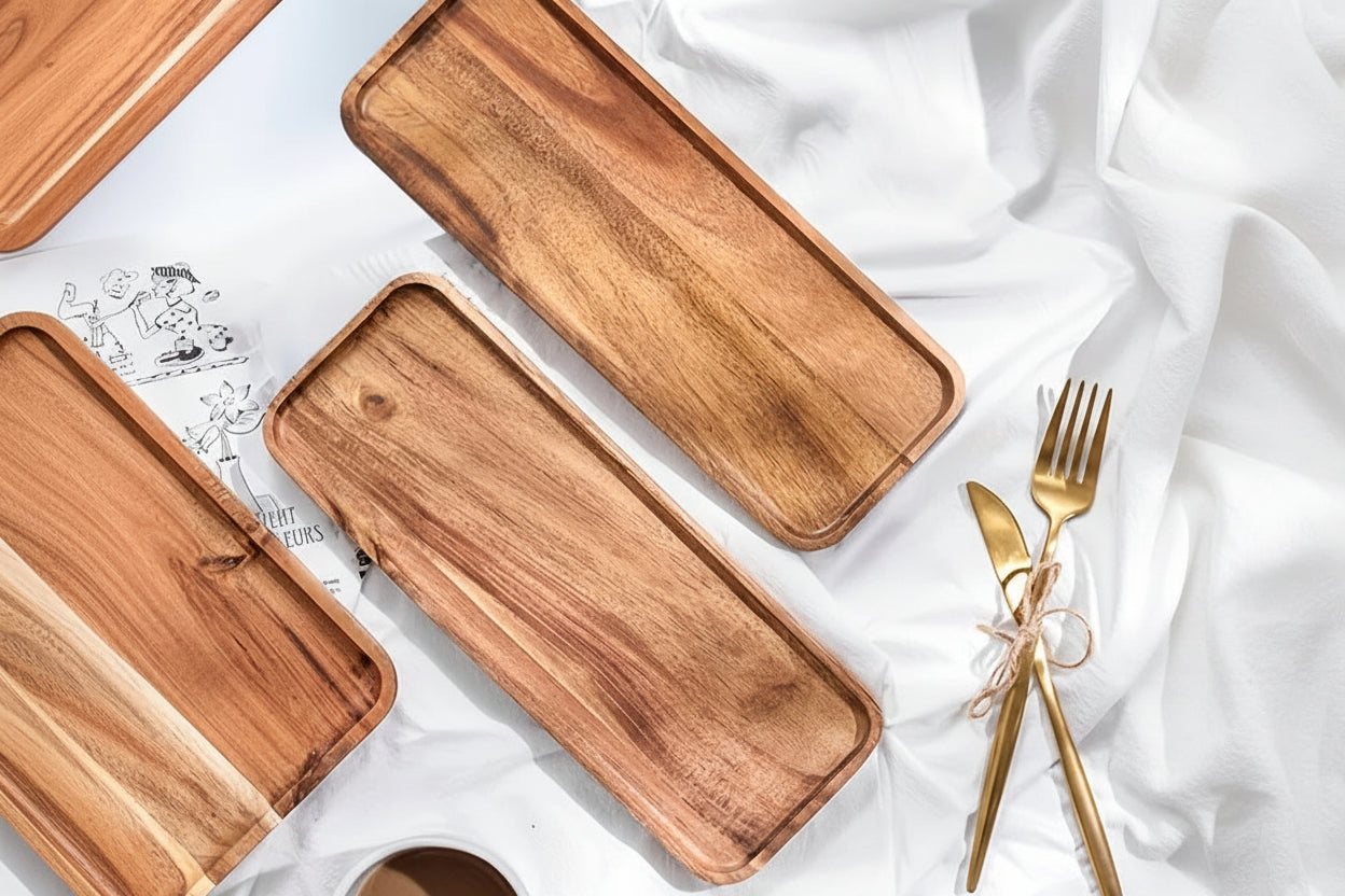 Acacia Wood Coffee Serving Tray