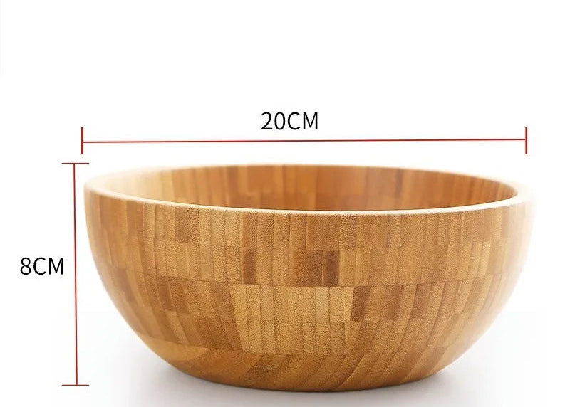 Japanese Wooden Salad Bowl – Large Bamboo Bowl