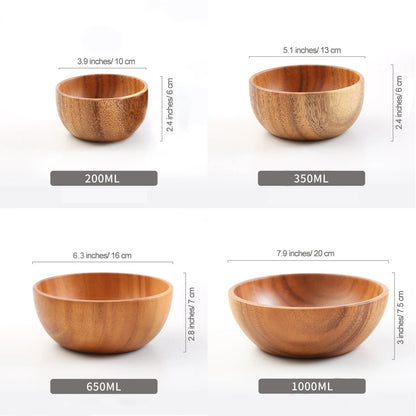Acacia Wooden Salad Bowl – Japanese Style