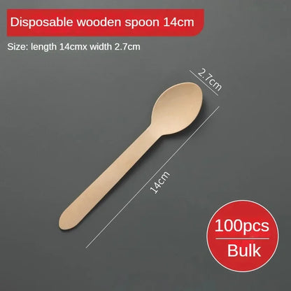 Disposable Wooden Cutlery Set – 100pcs