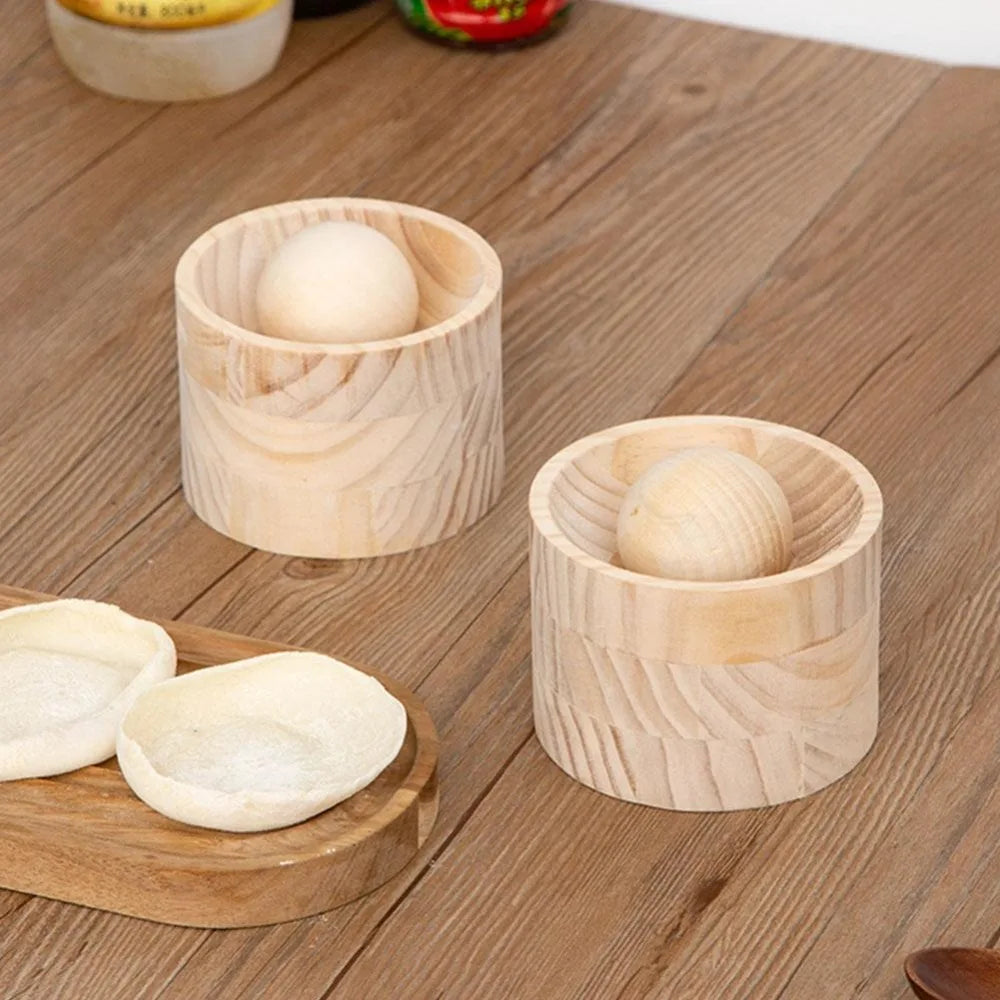 Wooden Dumpling Maker – Reusable Dough Pressing Tool