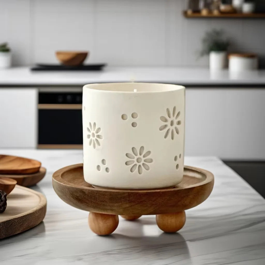 Oval Wooden Tray with Legs – Multi-Functional Design