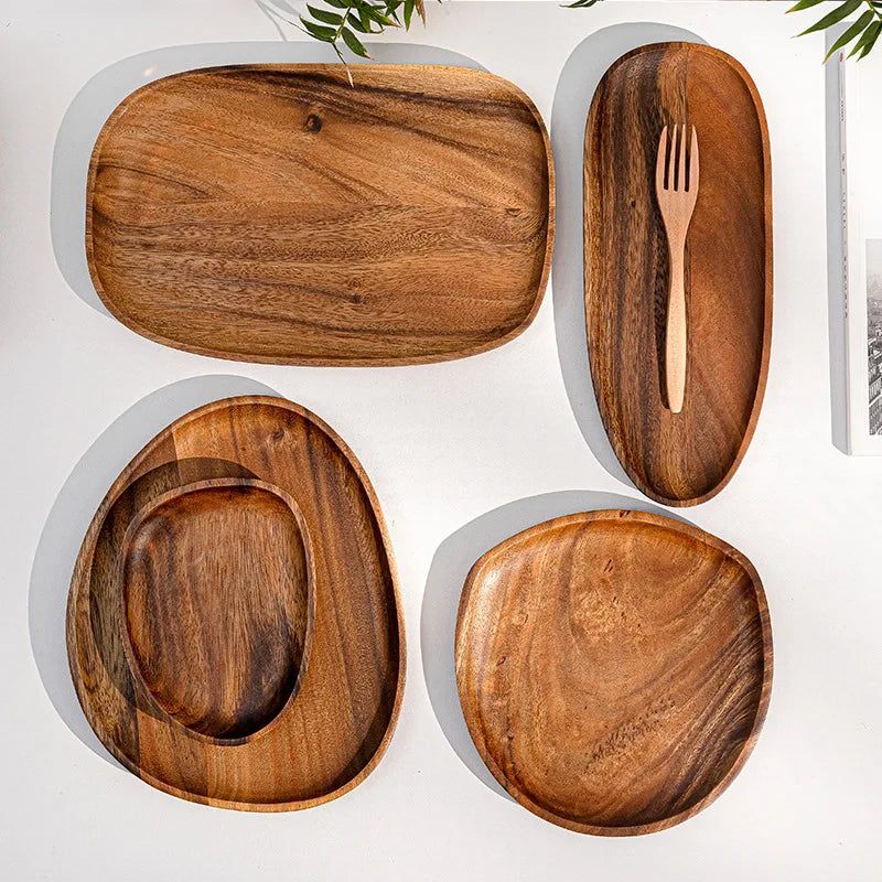 Rustic Acacia Wood Serving Tray