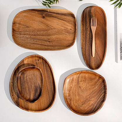 Rustic Acacia Wood Serving Tray