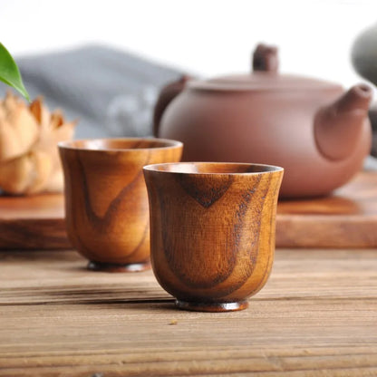 Handmade Wooden Tea Cup – Natural Solid Wood